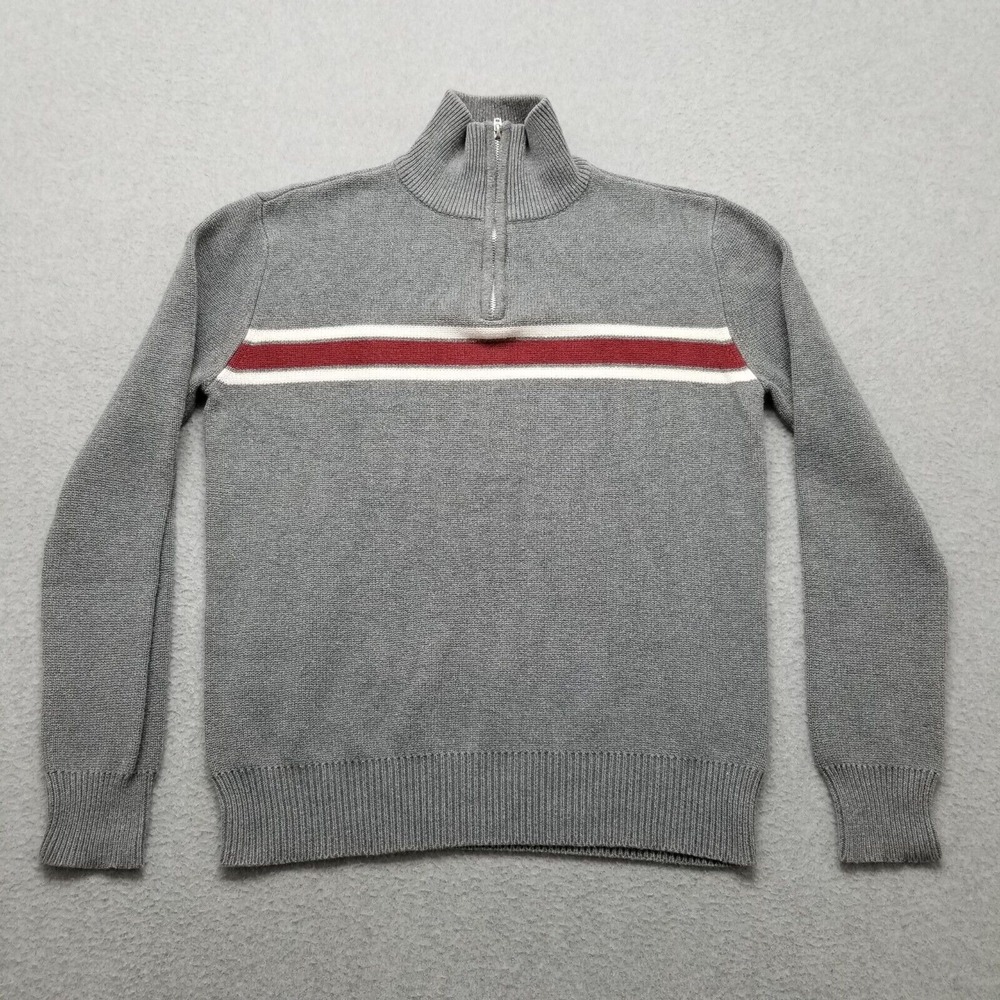 Aeropostale Sweater Mens Medium Gray Long Sleeve Pullover‎ Mock Neck Zip